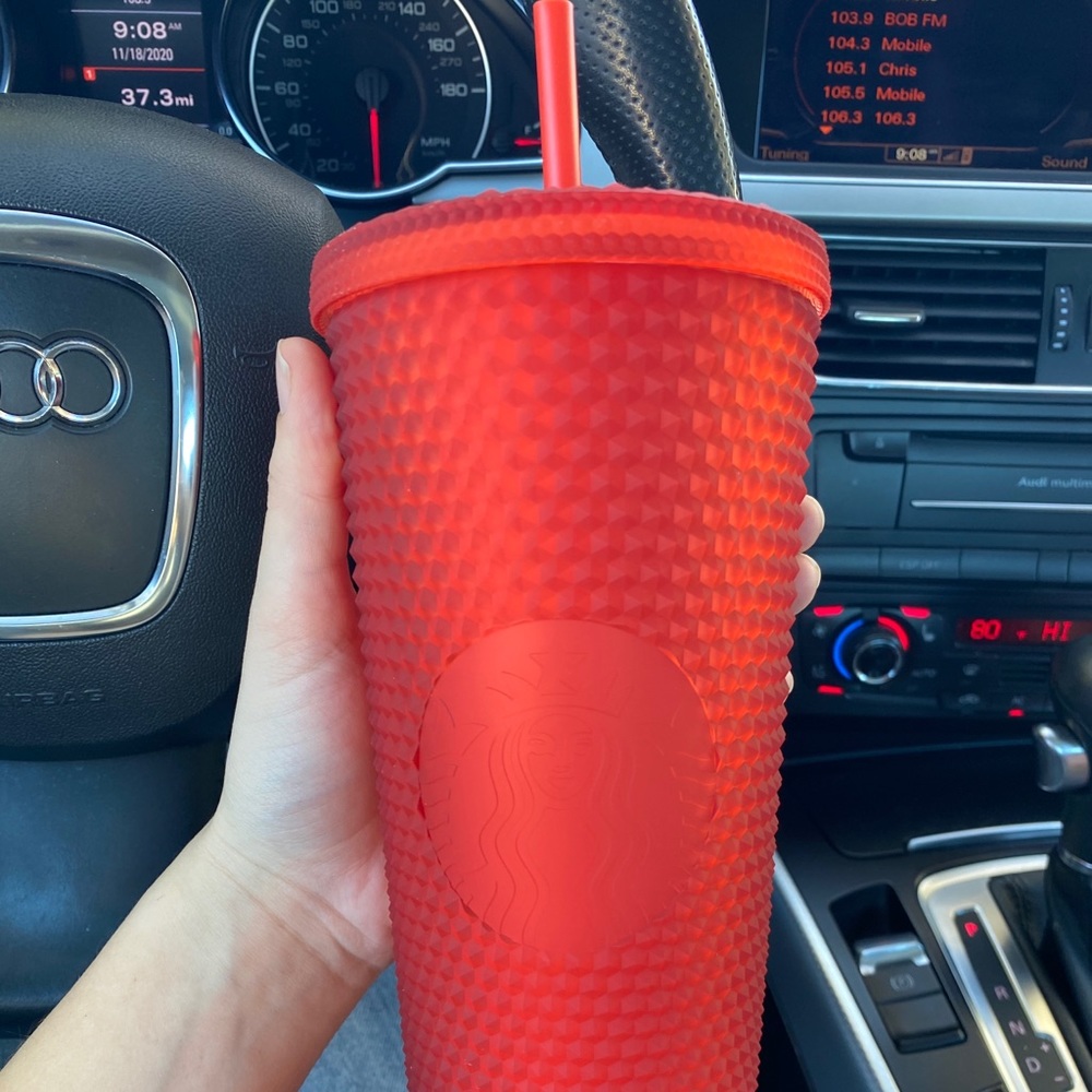 Starbucks SOFT Matte Red Studded Cup